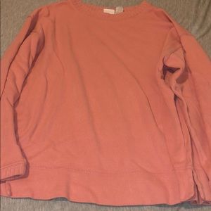 Comfy oversized pink crew neck sweatshirt
